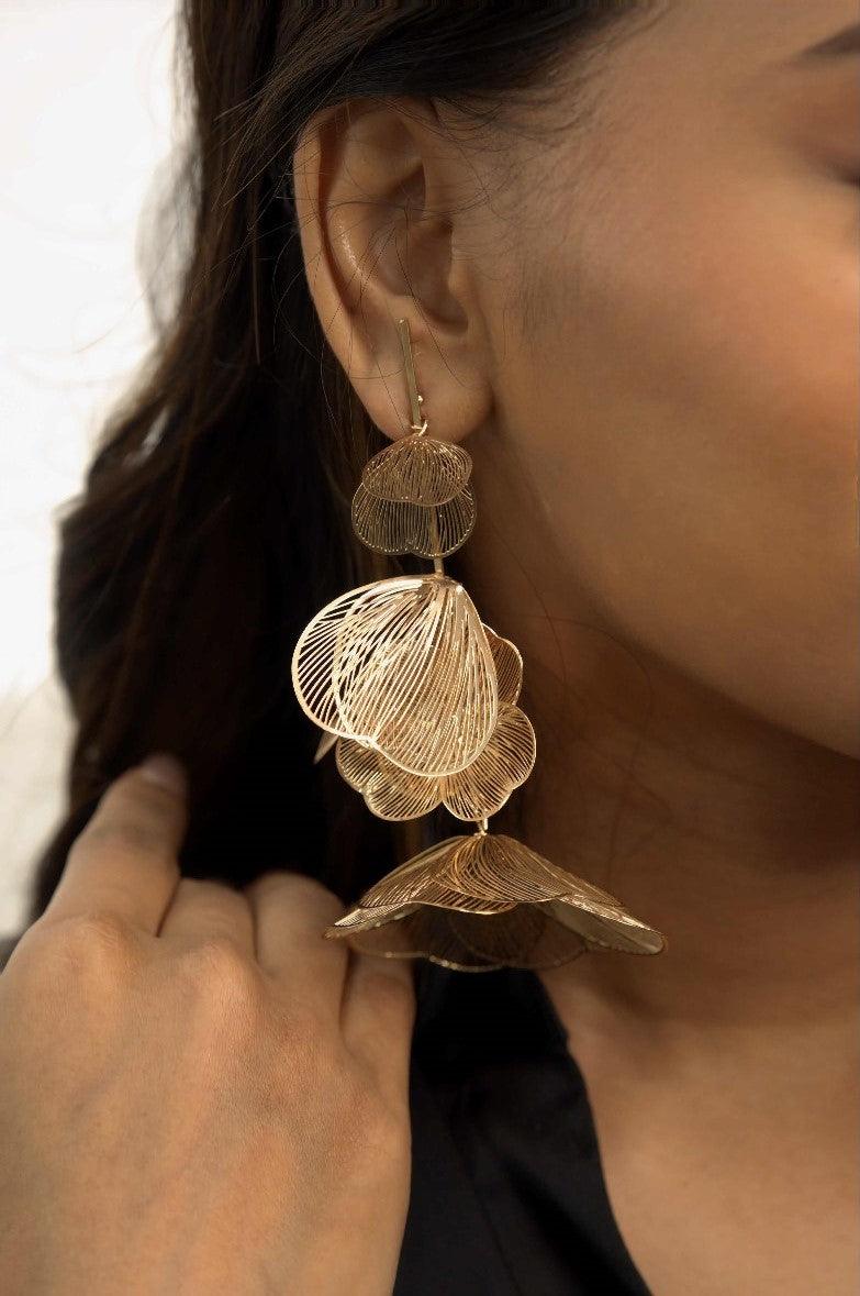 Dramatic Lightweight Party Wear Floral Earrings