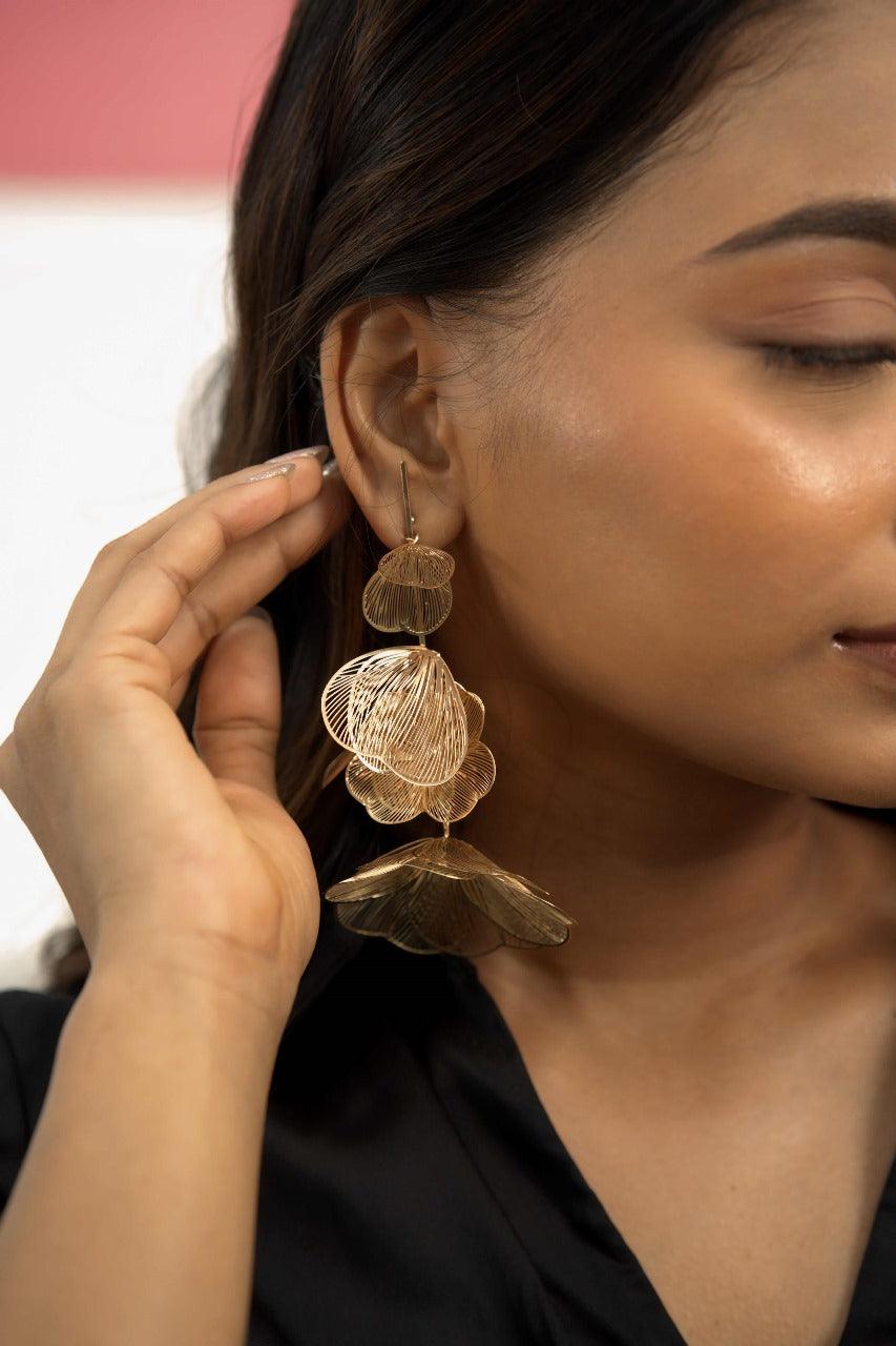 Dramatic Lightweight Party Wear Floral Earrings