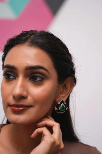 Bauble it Right Emerald Enamel Studs