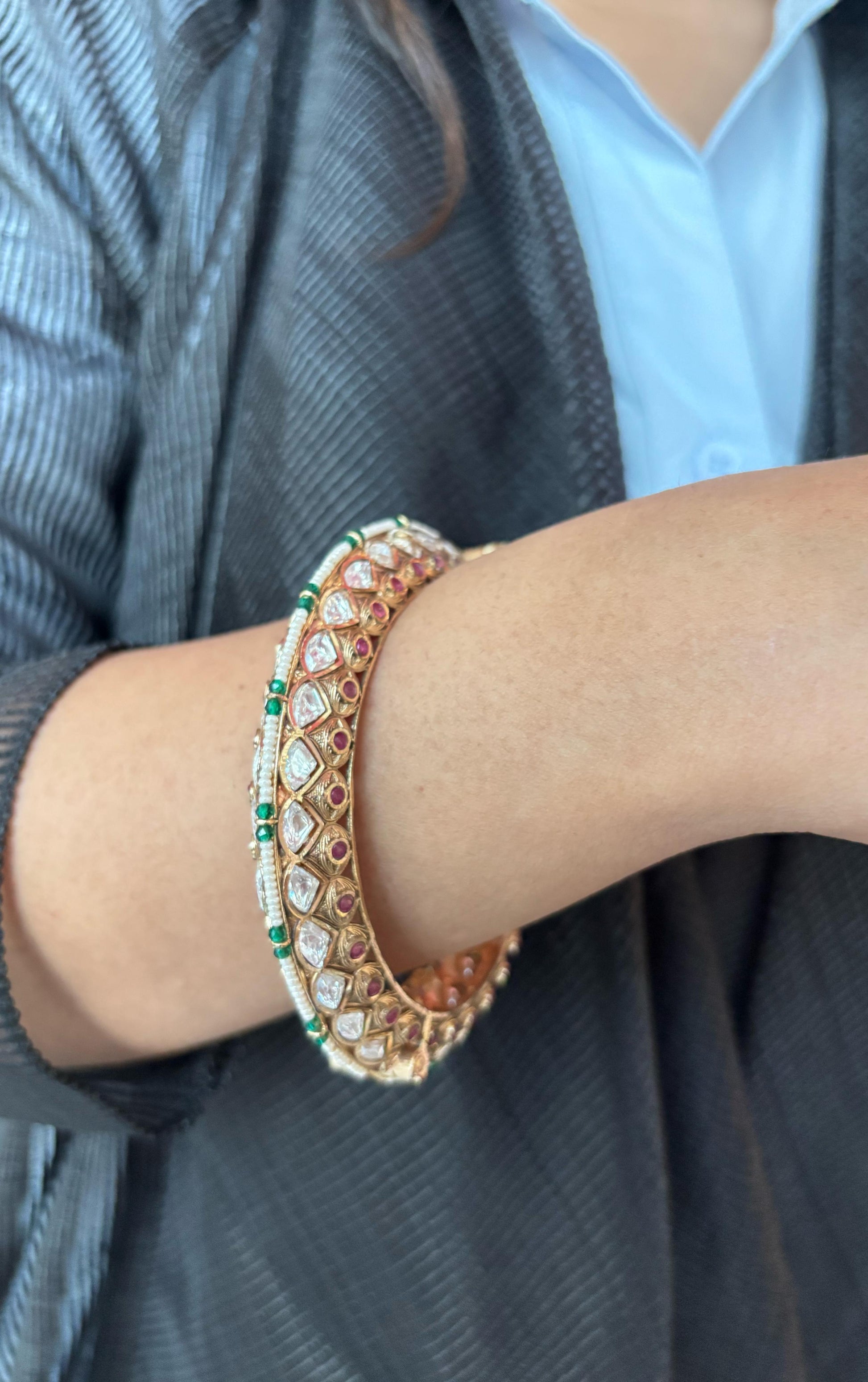Rekha Polki Gokhru Bangles