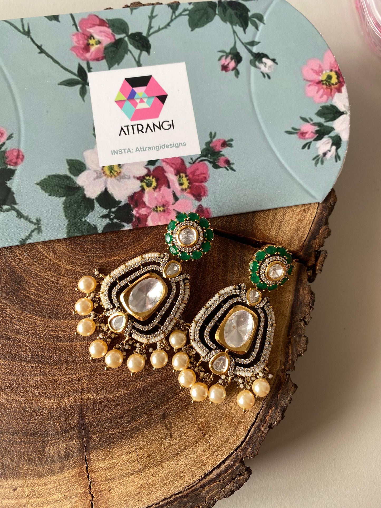 Fuljhadi Indian Mid Sized Moissanite Earrings