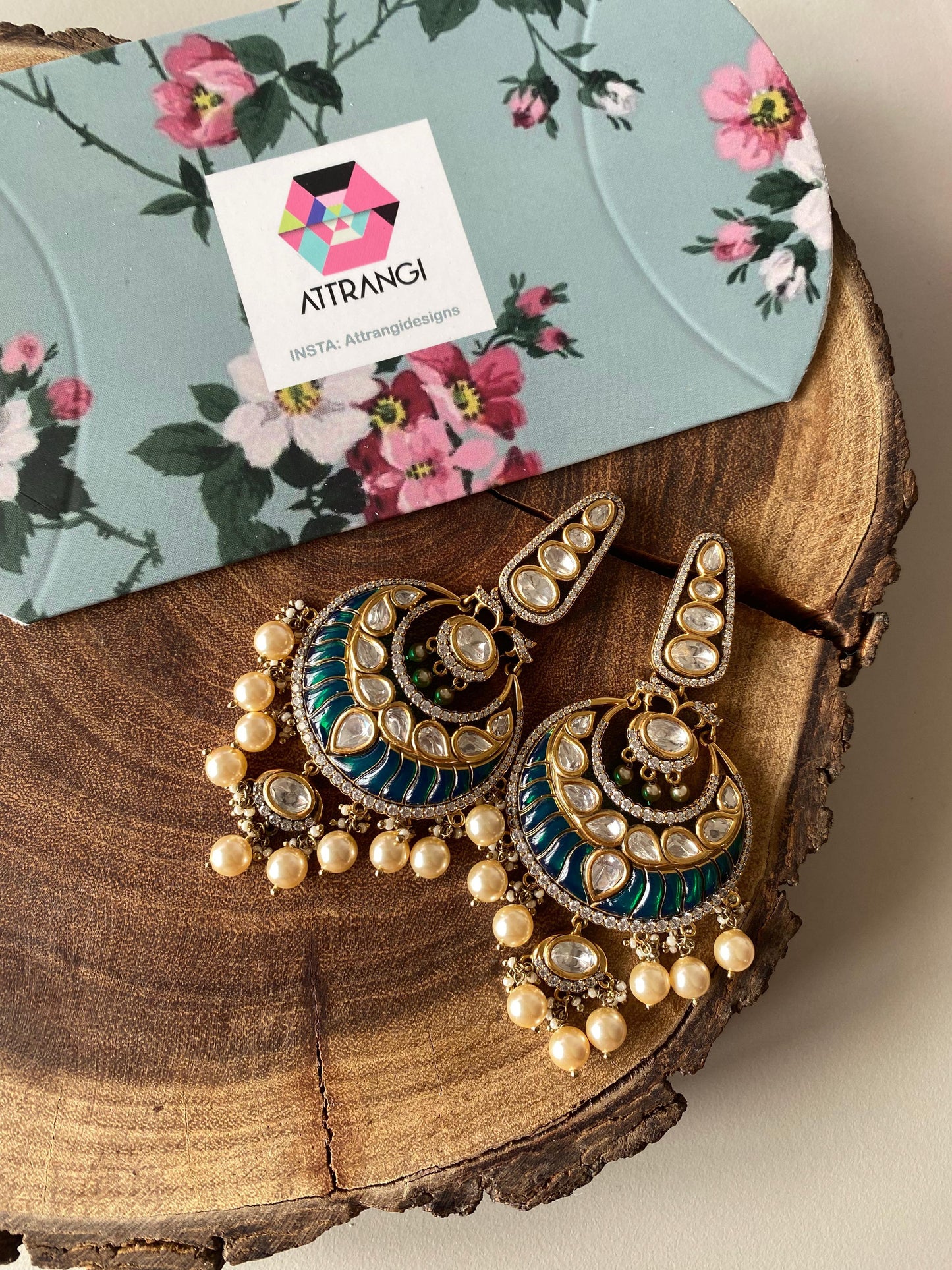 Gayatri Indian Chandfall Moissanite Earrings