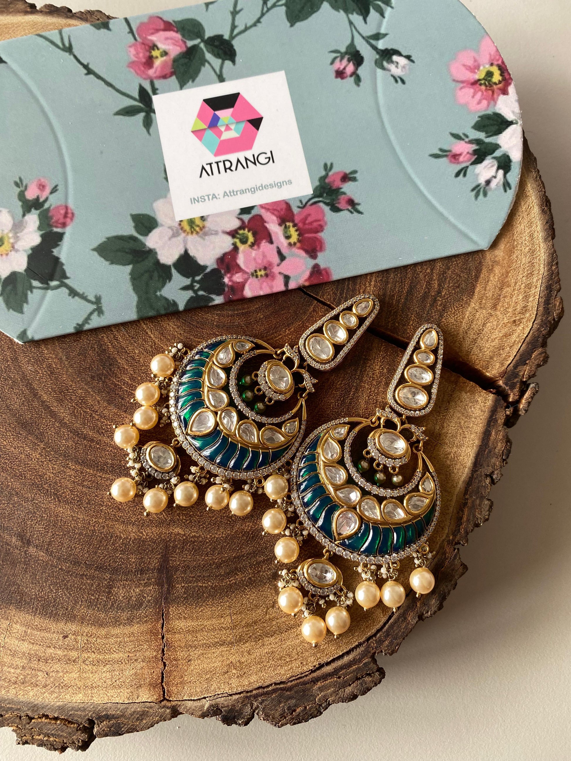 Gayatri Indian Chandfall Moissanite Earrings