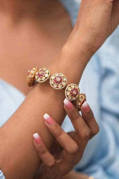 Gayathri  Moissanite Rich Gokhru Pacheli Kada |  Openble