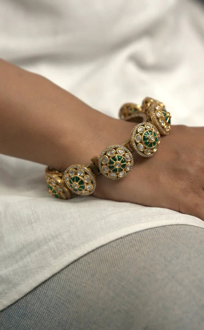 Gayathri  Moissanite Rich Gokhru Pacheli Kada |  Openble