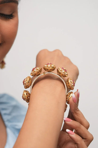 Gayathri  Moissanite Rich Gokhru Pacheli Kada |  Openble