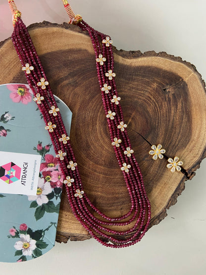Crystals Pe Phool Indian Polki Necklace Set
