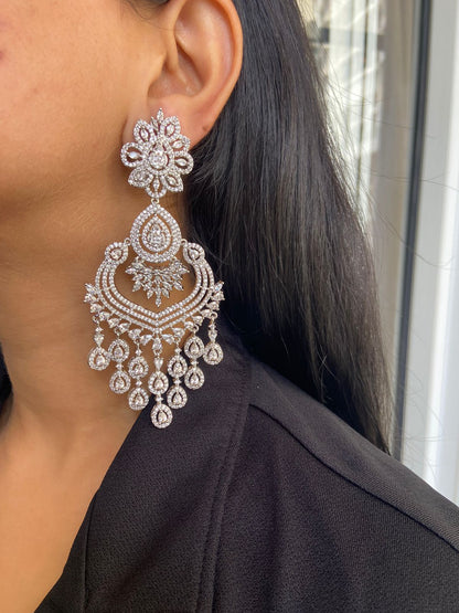 Gabala Diamond Long Chandelier Earrings