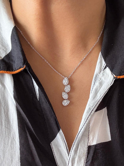 Play Pear Solitaire Diamond Pendant with Chain