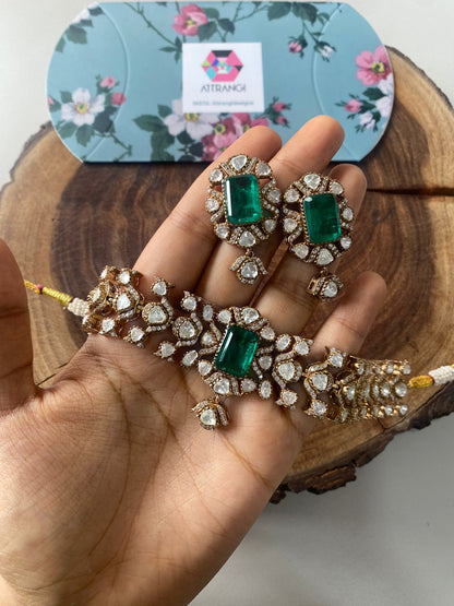 Vasanti Sleek Polki Indian Choker Set