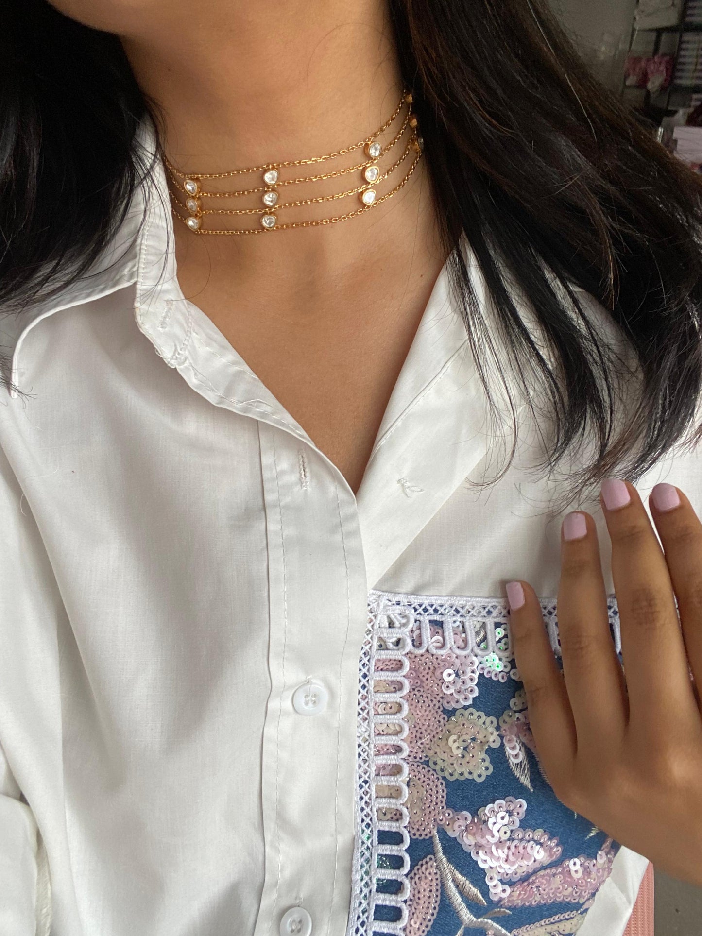 Moissanite Niti Indo Western Choker Set