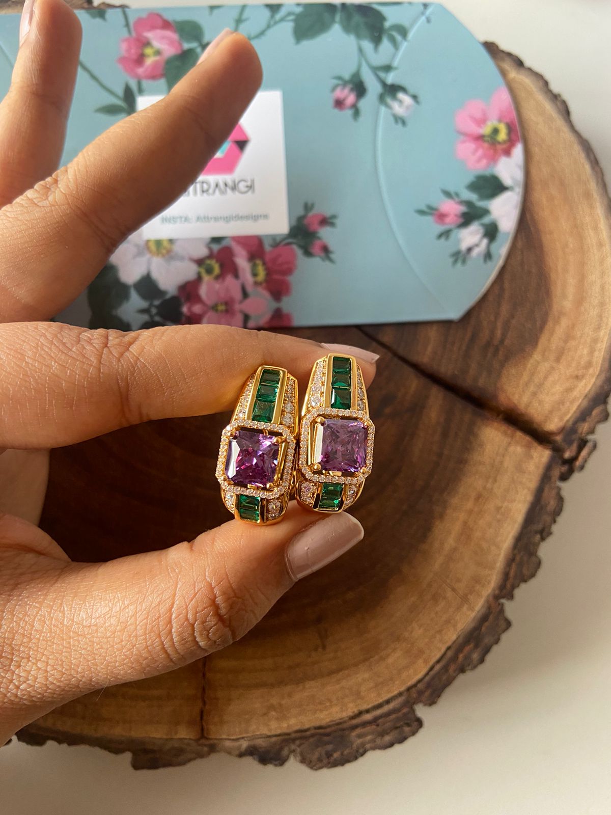Diamond Crush Next To Real Balis | Western Earring
