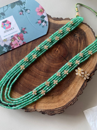 Crystals Pe Phool Indian Polki Necklace Set