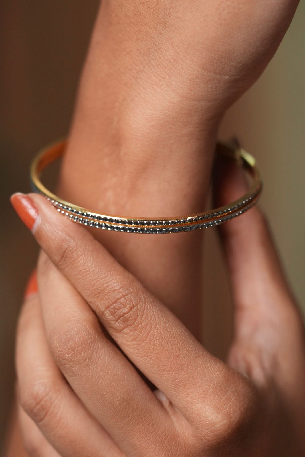 Preeta Thin CNC Gold Plated Bangle Set