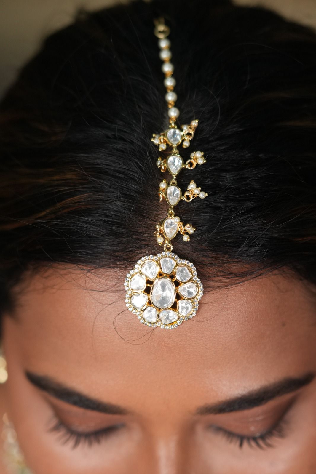 Sunita Moissanite Heavy Uncut Diamond Choker Set With Tika