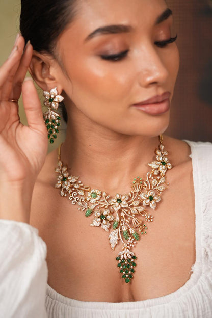 Enchanted Baagh Polki Fusion Indian Diamond Set