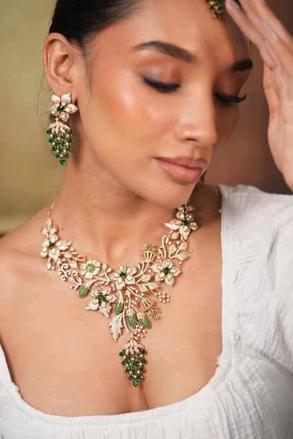 Enchanted Baagh Polki Fusion Indian Diamond Set