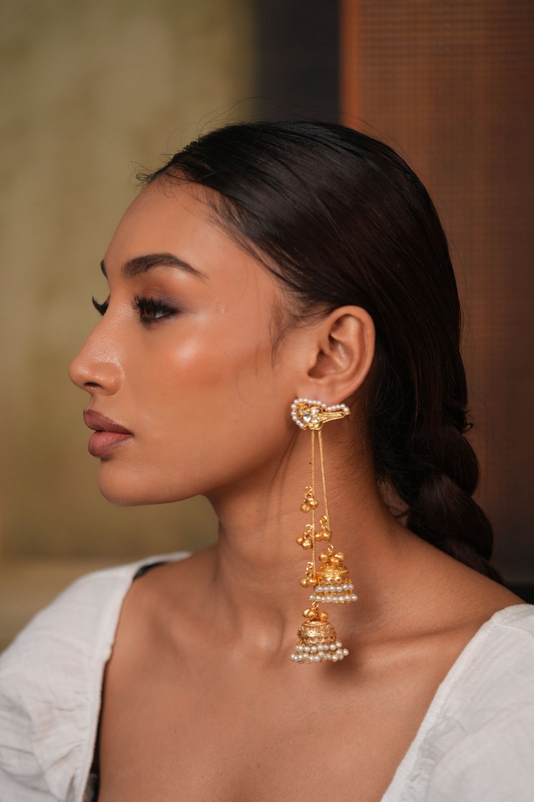 Chidiya Banjaran Long Indian Tribal Earrings | Shoulder Dusters