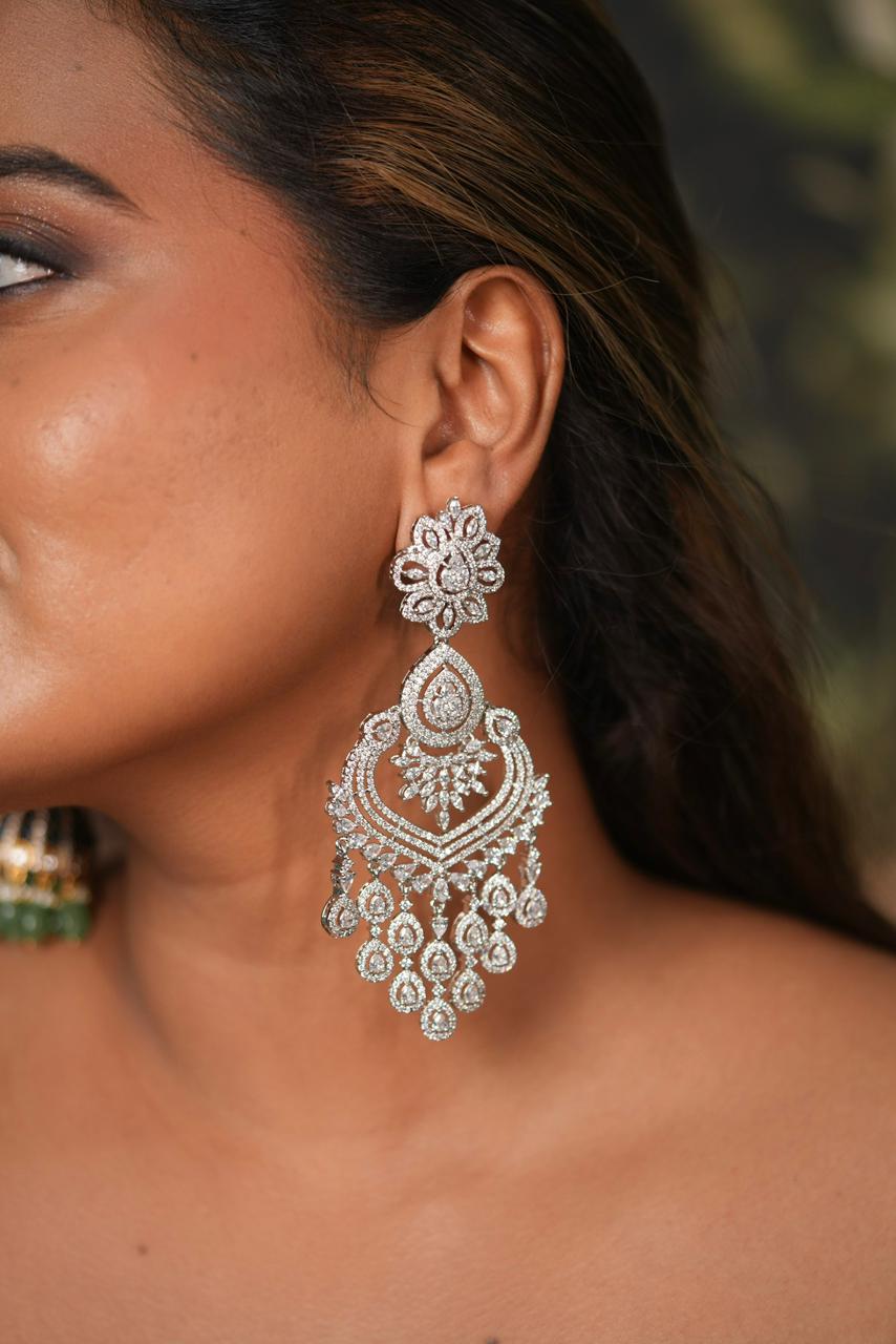 Gabala Diamond Long Chandelier Earrings