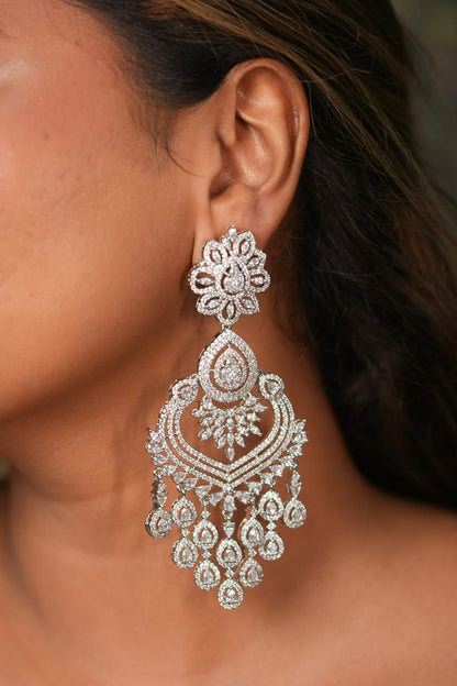 Gabala Diamond Long Chandelier Earrings