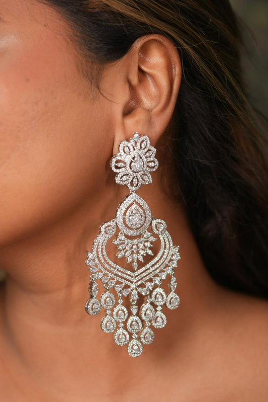 Gabala Diamond Long Chandelier Earrings