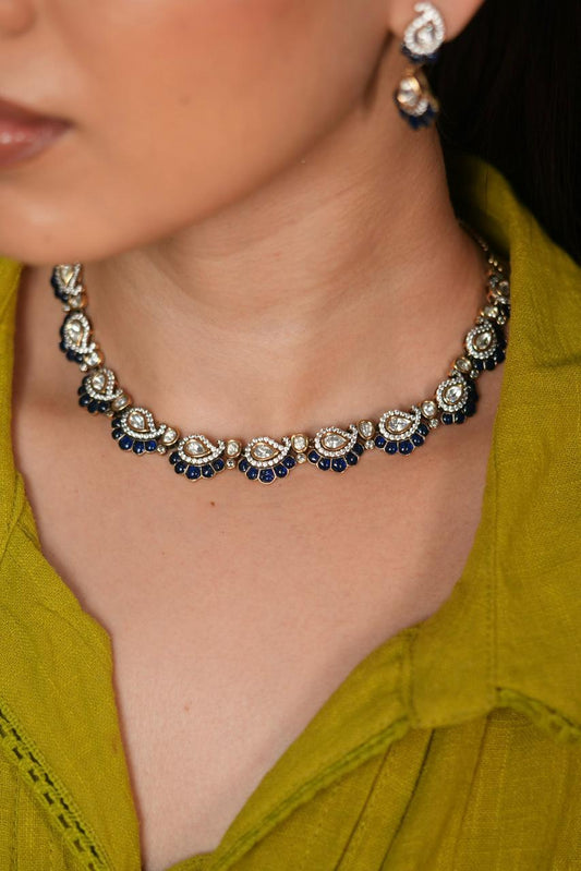 Leela Moissanite Polki Necklace / Choker Set