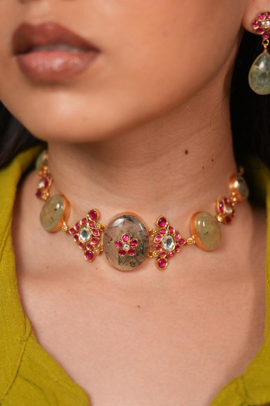 Hariti Gemstone Polki Choker Set | GemZ