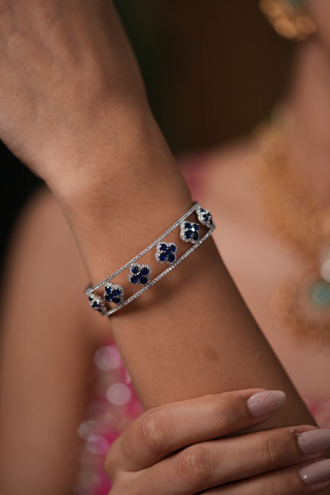 Evelyn Diamond Kada | Coloured Stone | Daily Wear