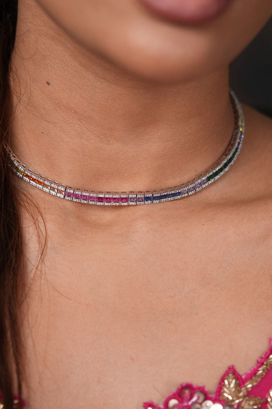 Rainbow Diamond MultiColoured Necklace