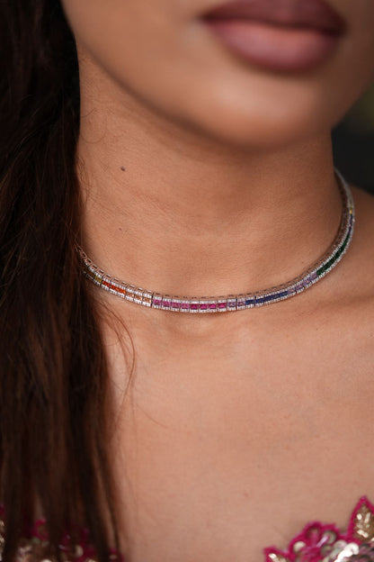 Rainbow Diamond MultiColoured Necklace