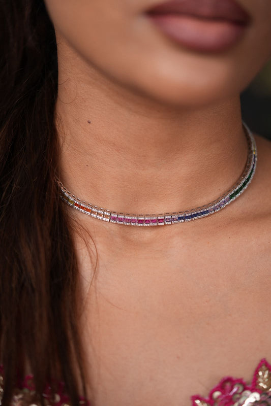 Rainbow Diamond MultiColoured Necklace