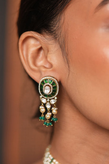 Poonam Polki Moissanite Classic Indian Choker Set