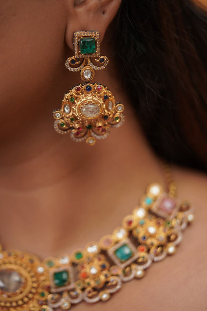 Harota Sabhya Navratna Necklace Set | GemZ