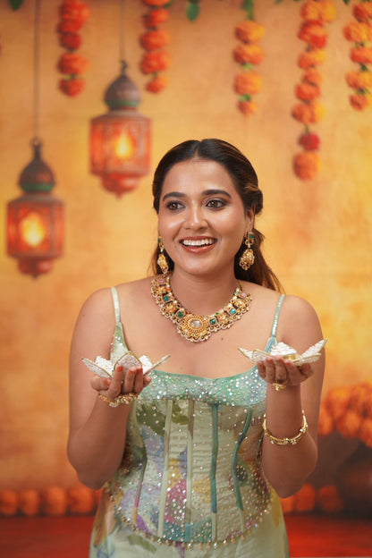 Harota Sabhya Navratna Necklace Set | GemZ