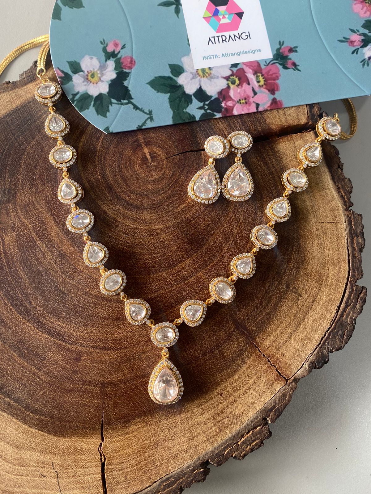 Preeti Classic Uncut Moissanite Polki Set