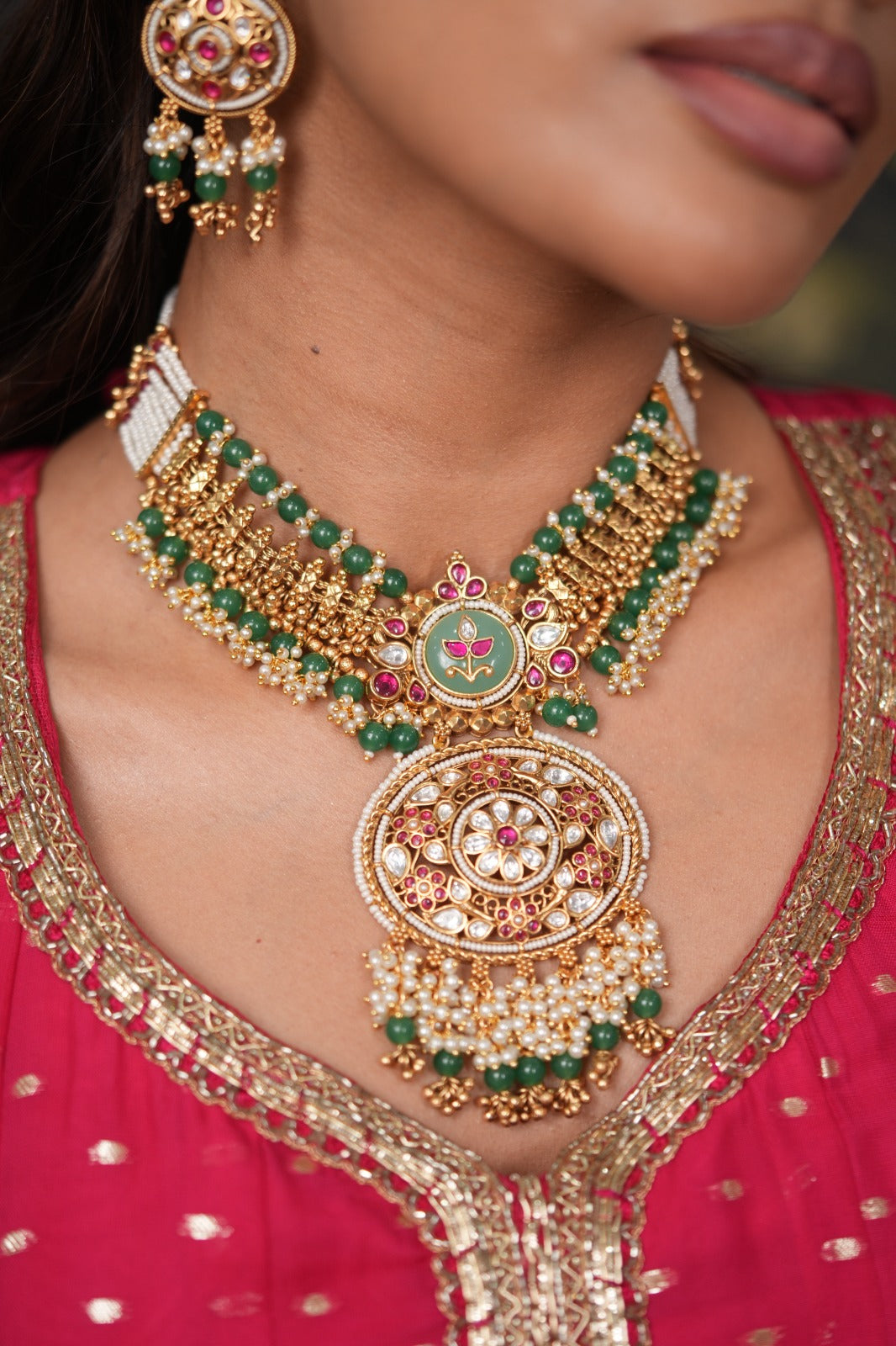 Shivapriya Heavy Traditional Gold Necklace Set | Sone Pe Suhaga