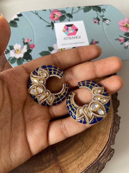 Bipasha Moissanite Polki Indo Western Studs