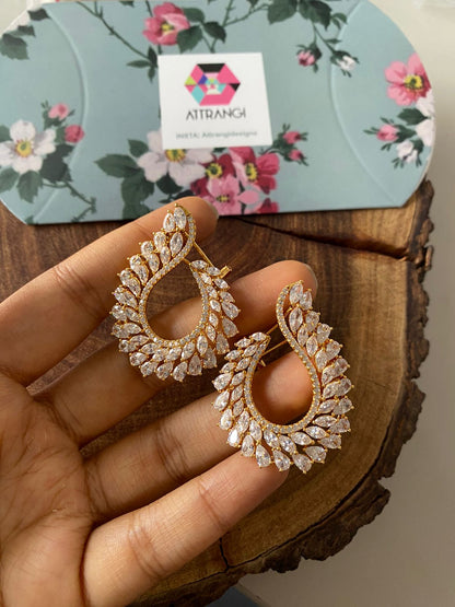 Oscar Winner Diamond C Style Stud Earrings