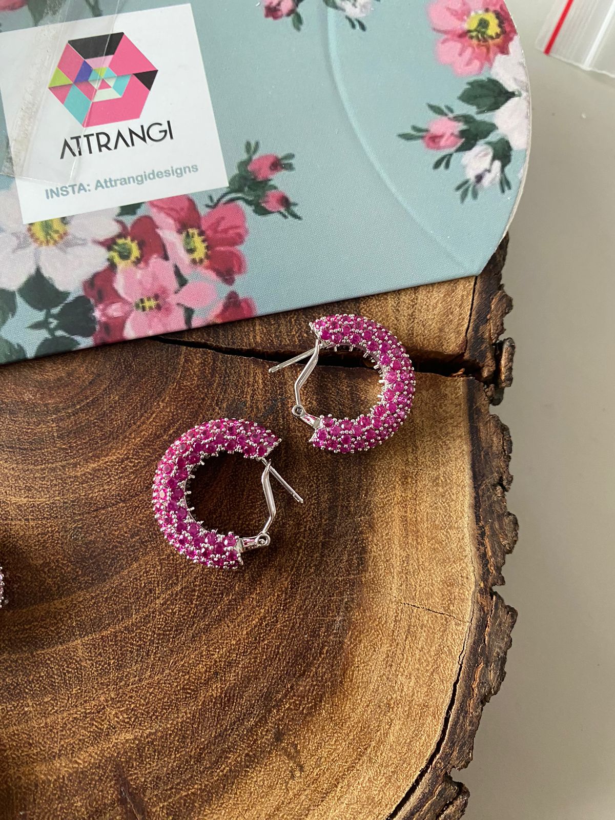 Dave Diamond Coloured Stones Daily Wear Hoops
