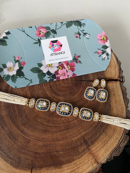 Juhi Moissanite Polki Meenakari Epoxy Choker Set