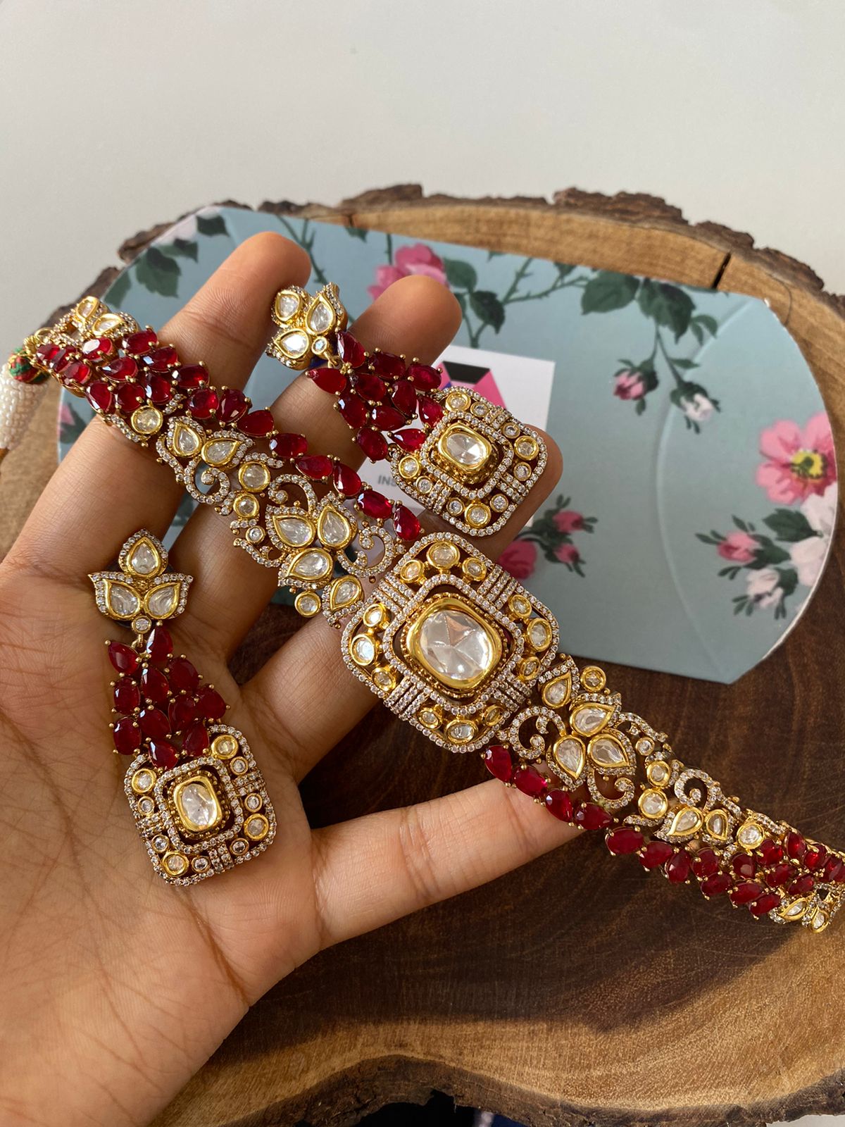 Vimonisha Moissanite  Polki Indo Western Choker Set