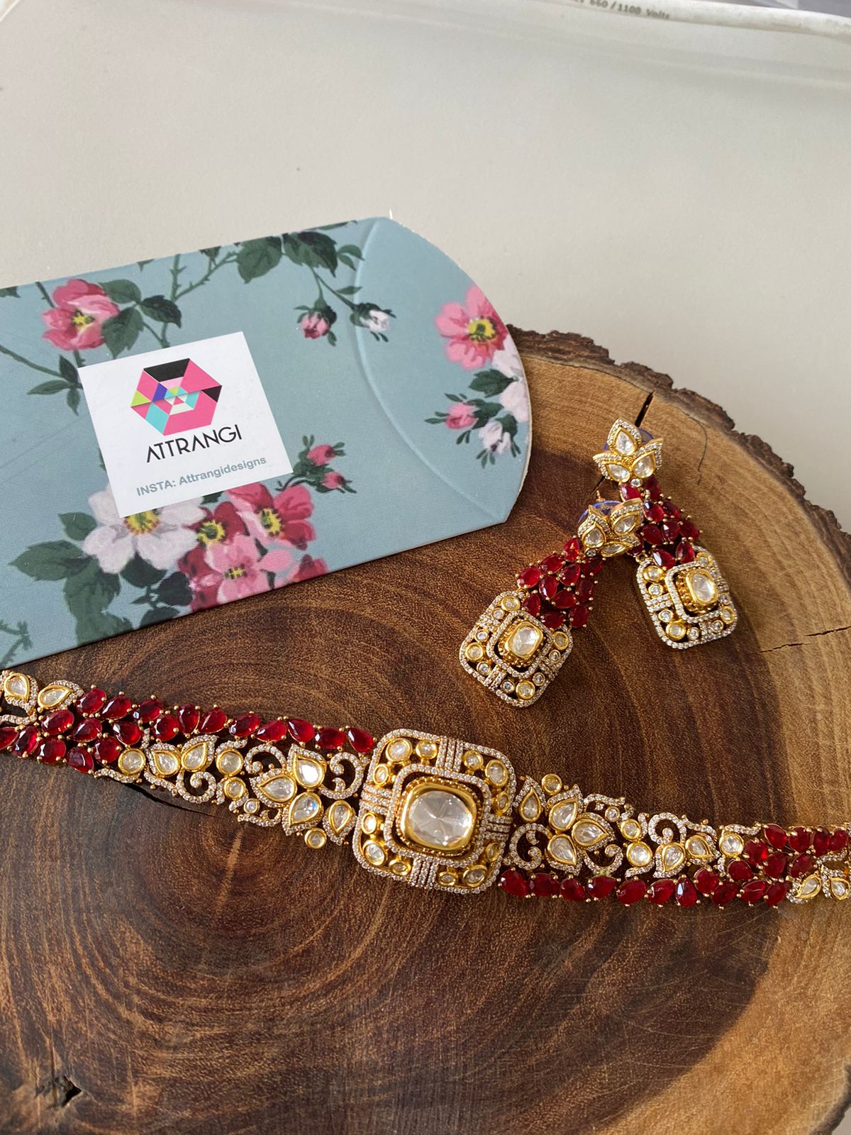 Vimonisha Moissanite  Polki Indo Western Choker Set