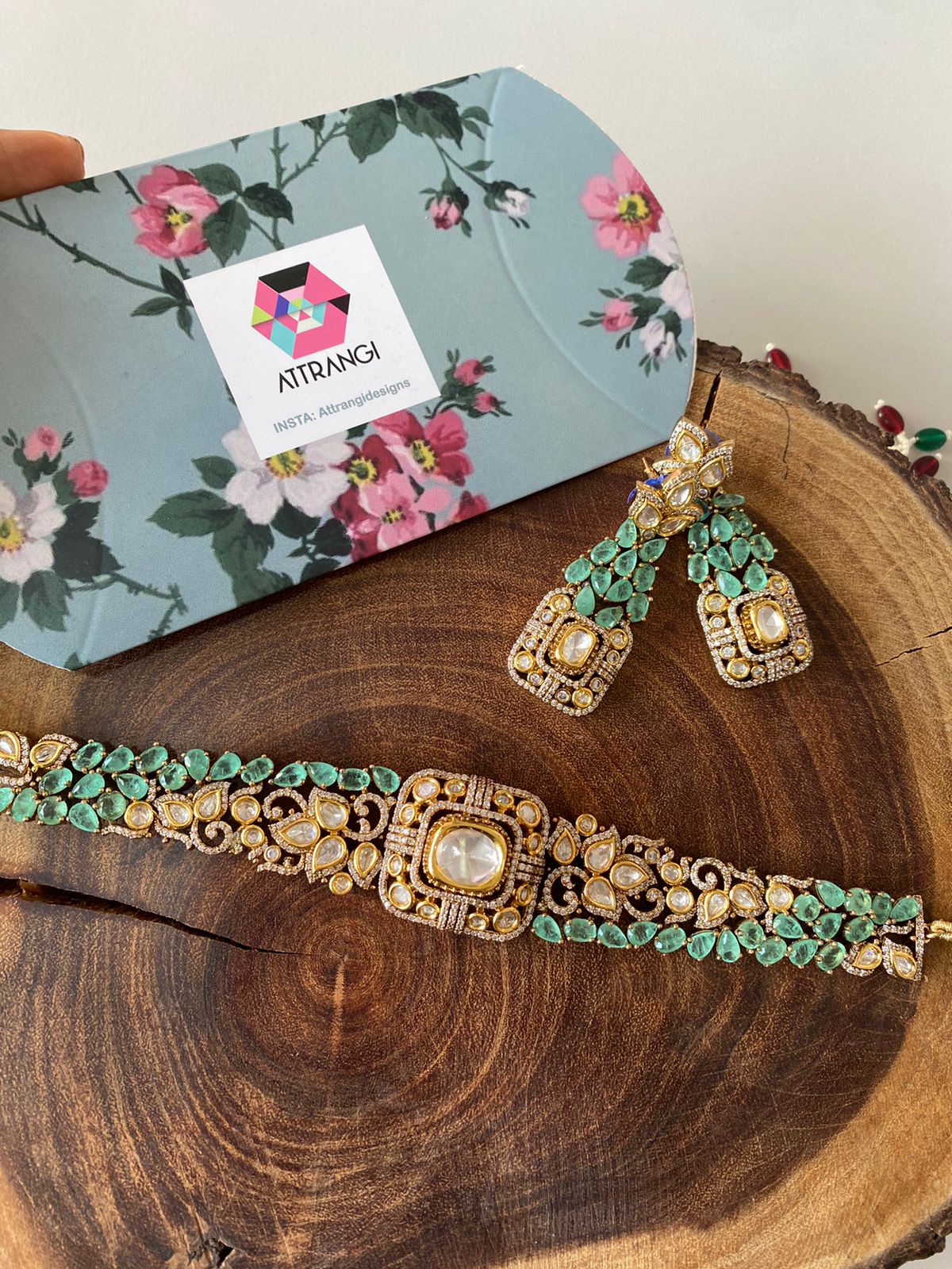 Vimonisha Moissanite  Polki Indo Western Choker Set