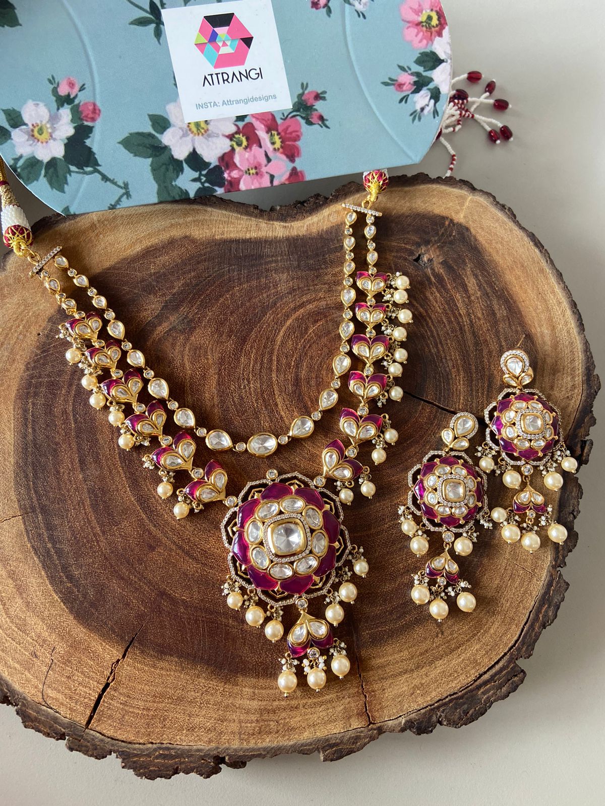 Suno Chanda 2 Layered Polki Moissanite Designer Set