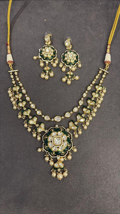 Suno Chanda 2 Layered Polki Moissanite Designer Set