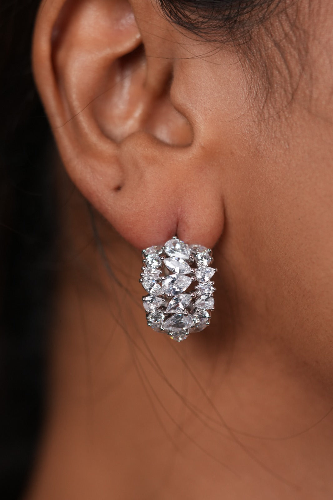 Gigi Multi Solitaire Diamond Bali Earrings