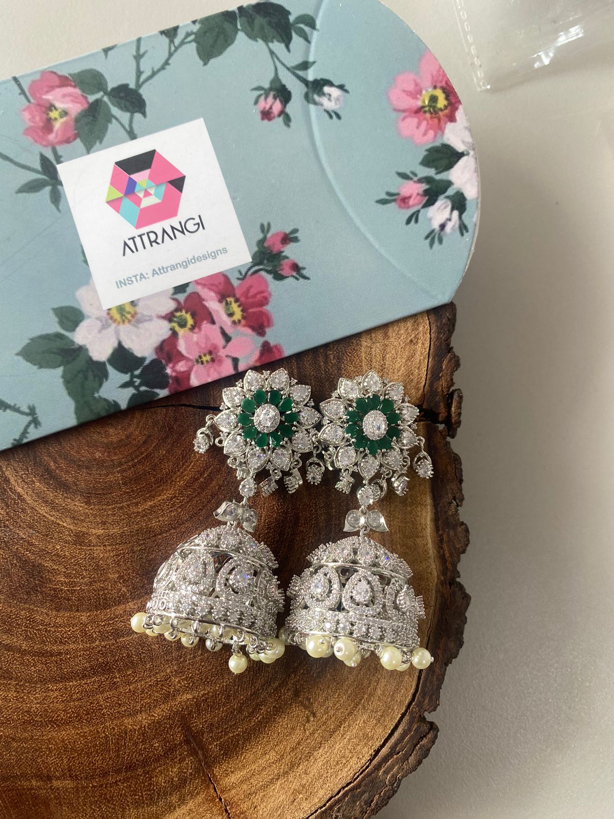 Iconic Diamond Big Jhumka with Hairchain