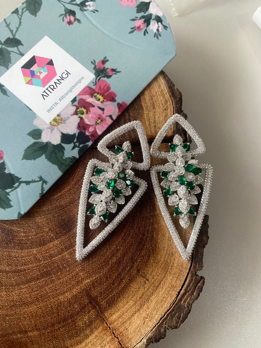 Hero Diamond Stiff Long Statement Earrings