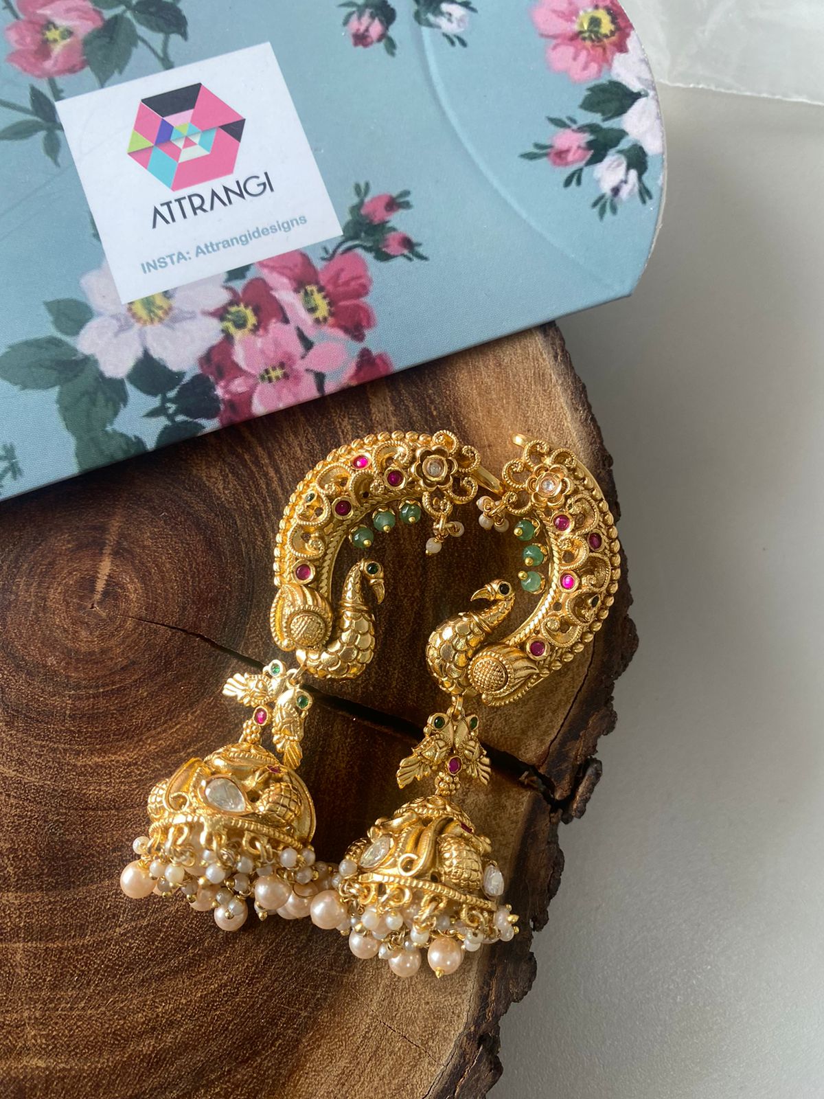 Sone Pe Suhaga Traditional Earcuff with Indian Jhumka