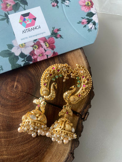 Sone Pe Suhaga Traditional Earcuff with Indian Jhumka